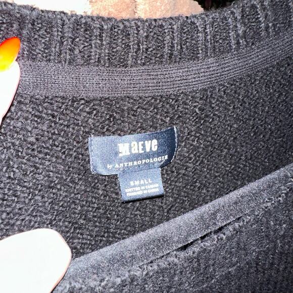 Anthropologie Maeve Crew Neck Pullover Sweater Black Size Small - Picture 4 of 5